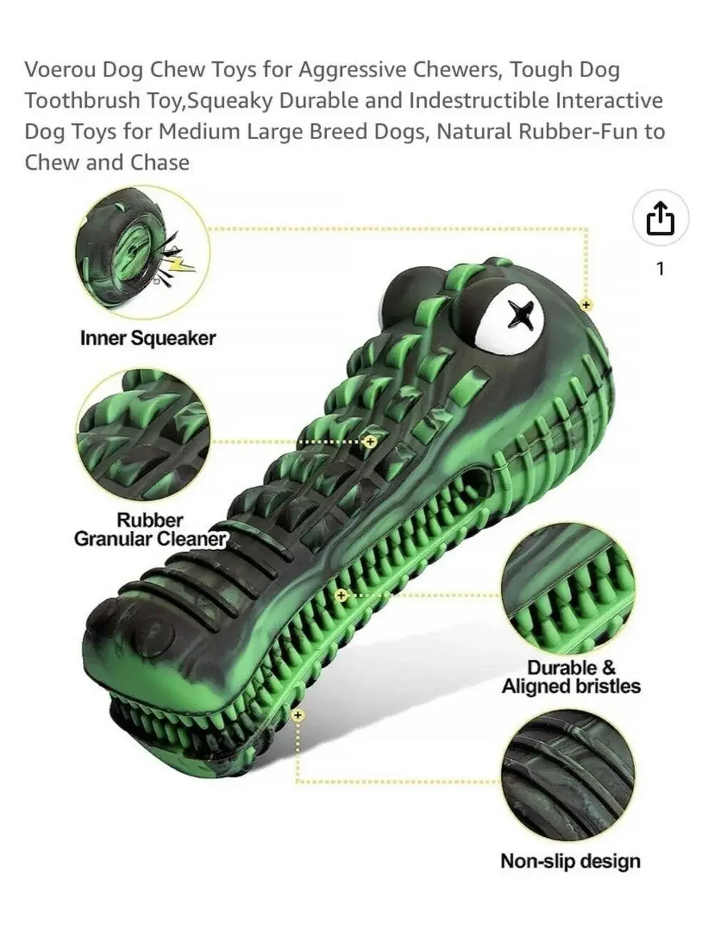 Dog Dental Chew Toy Medium Large Breed Durable Aggressive Chewers Safe Fun